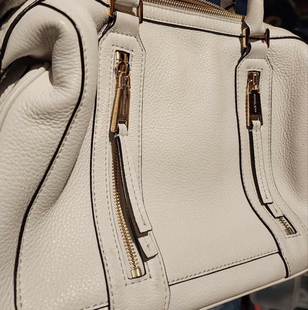 MK white satchel bag